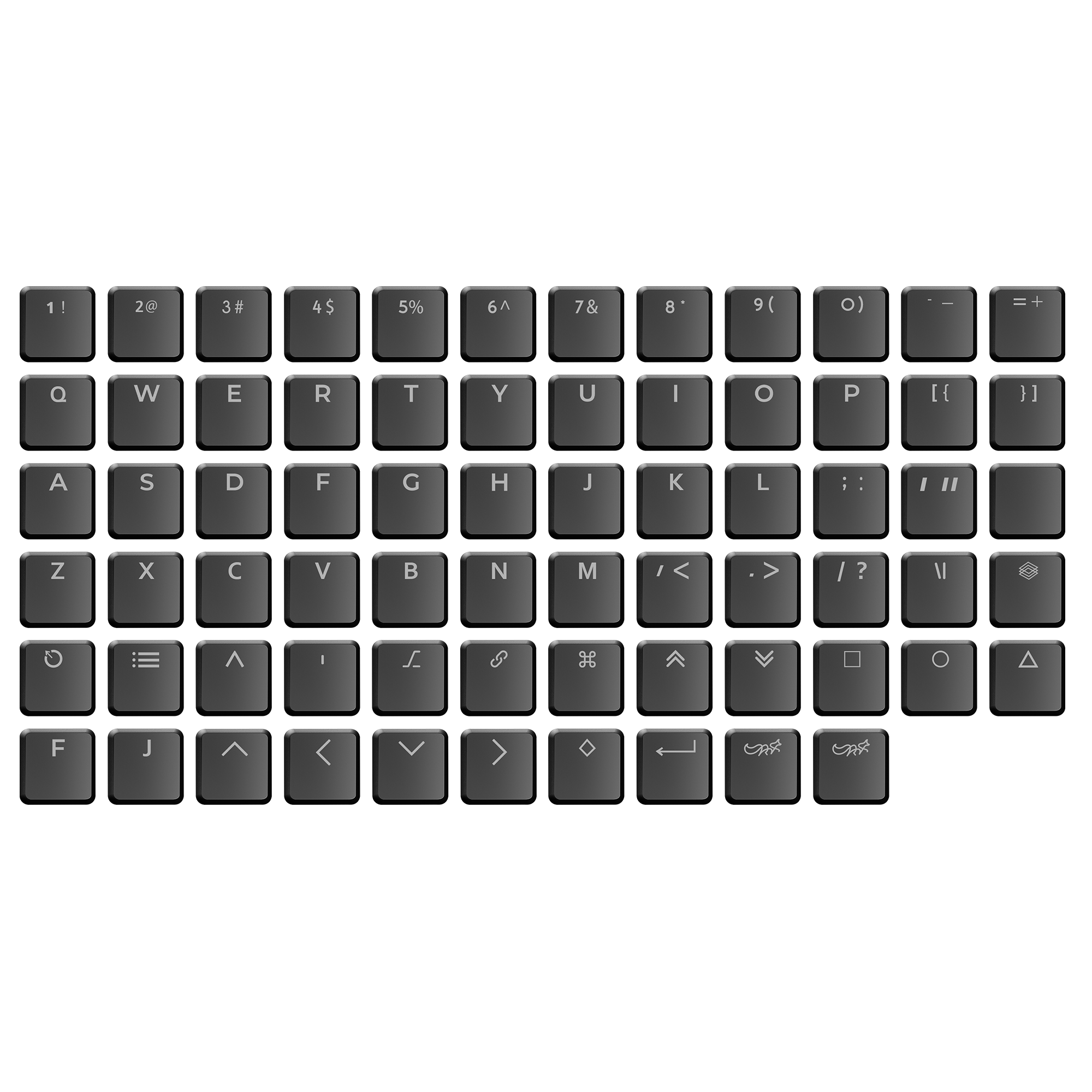 ChocFox CFX BOW \ WOB Font Backlit Keycap Set