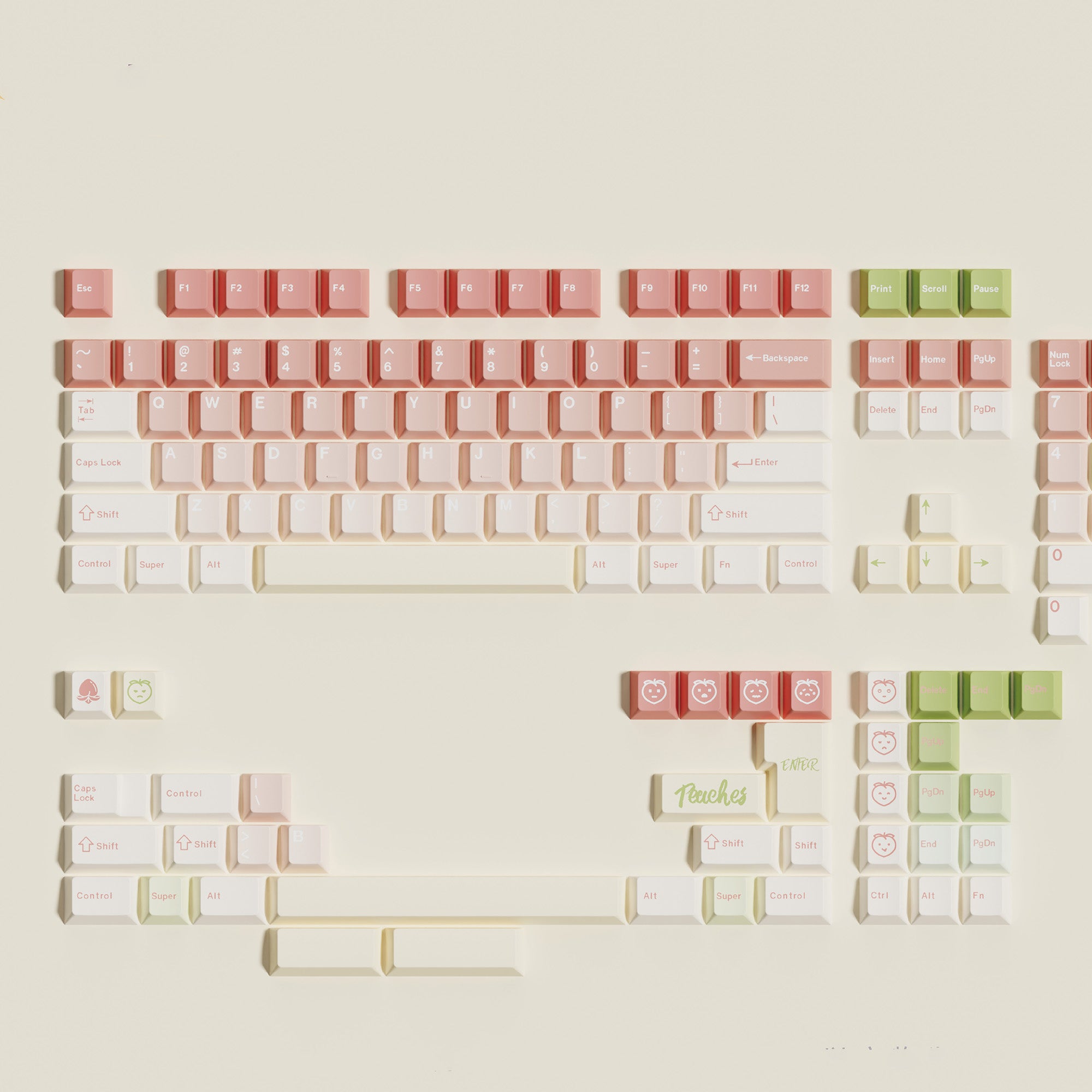 YourKBD & ET Fluffy Sweet Peach Keycap Set