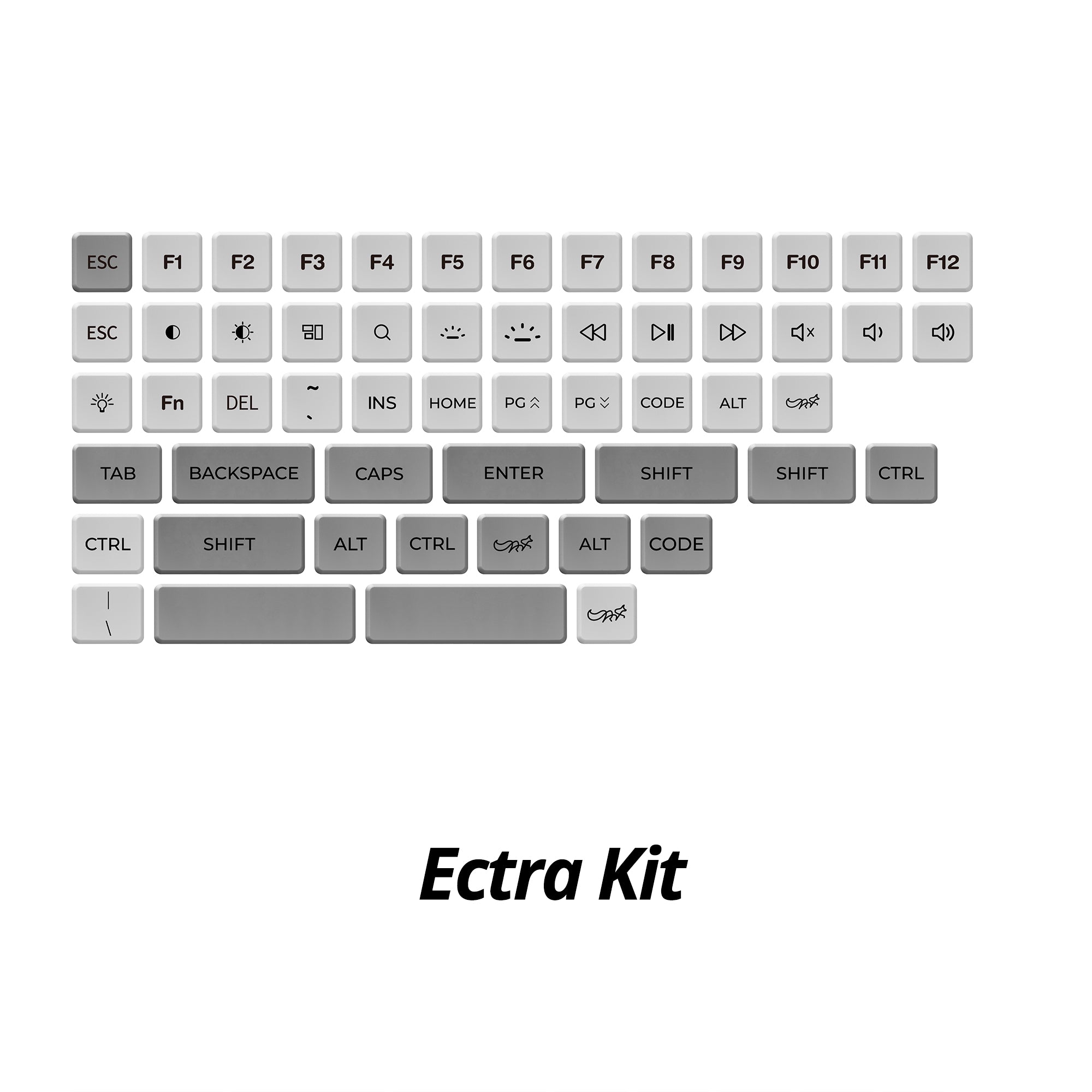 CFX Grey Low-Profile Keycap Set